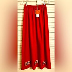 New Blue Fish Pomegranate Straight Skirt w Original Art